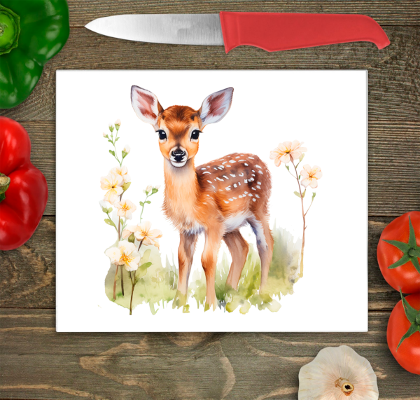 Deer Glass Chopping Board - Deer Worktop Protector